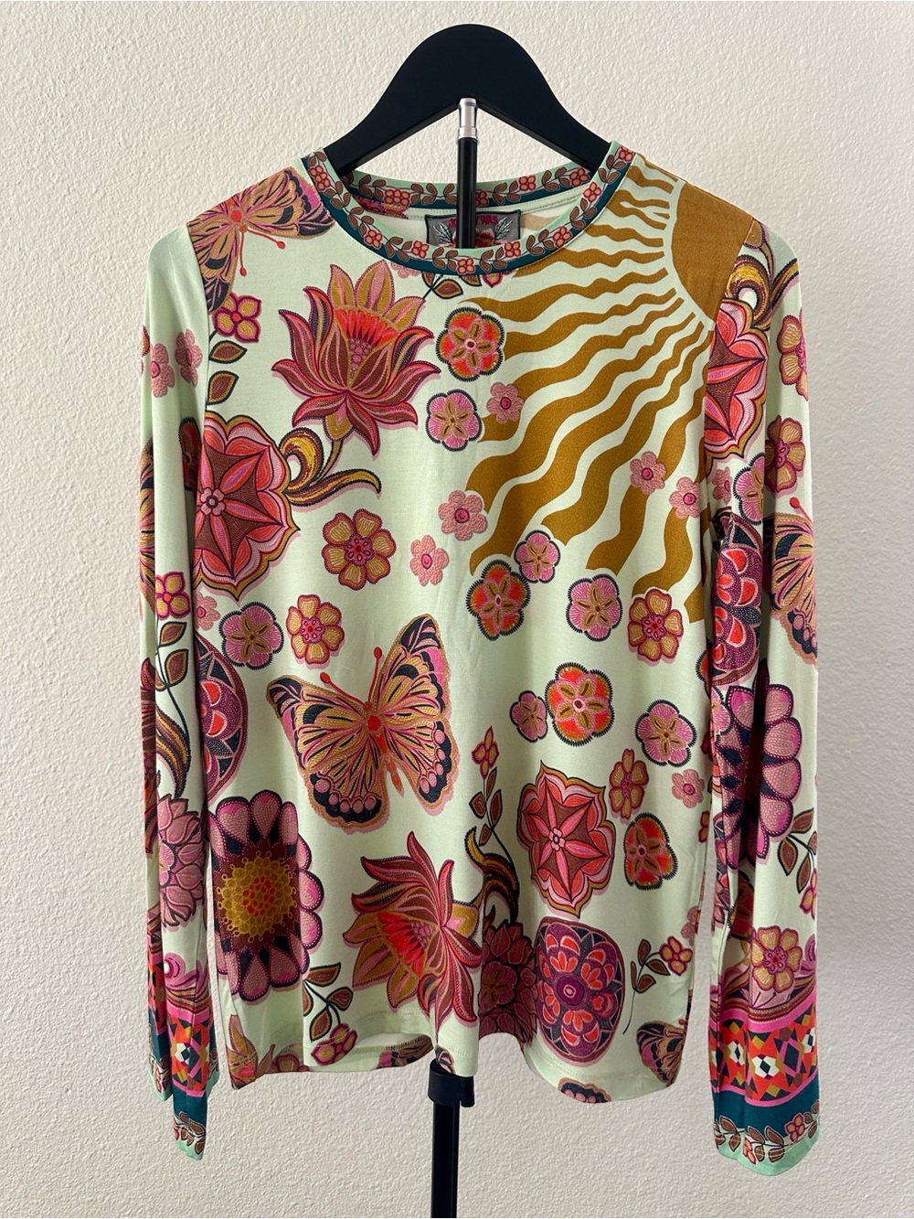 Johnny Was Janie Favorite Flare Sleeve Crew Neck Butterfly Top NEW Small - Picture 2 of 6